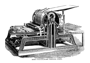 Hoes one cylinder printing press