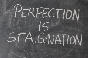 Board with writing perfection is stagnation